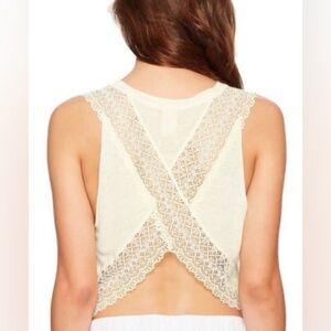 NWT Free People We The Free Peony Lace Tank OB576421 - Yellow - L